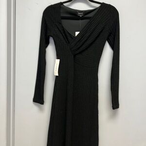 NWT Bardot Long Sleeve Surplice Knit Midi Dress